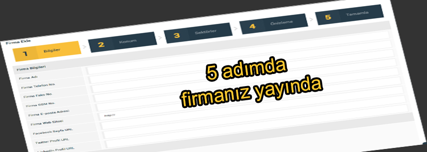 5 adımda firmanız yayında